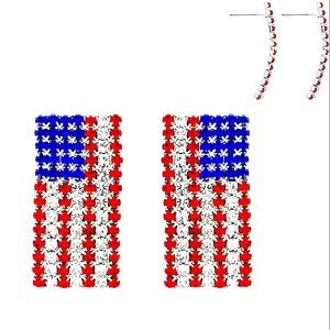 Patriotic Flag Pierced Earrings Labor Day!